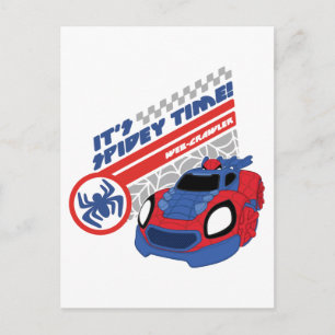 Spidey Driving His Web-Crawler Postcard