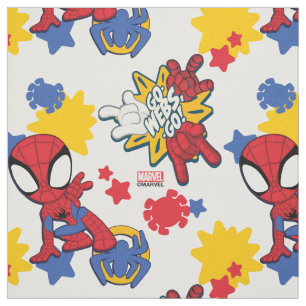 Spidey "Go-Webs,-Go!" Pattern Fabric