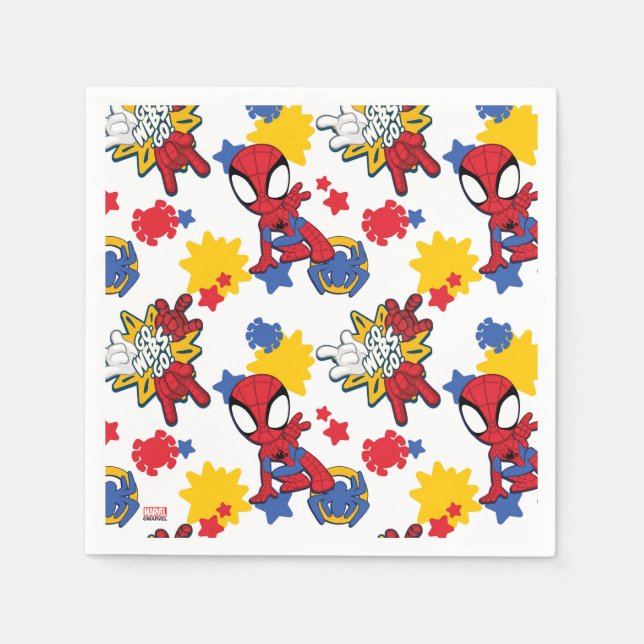 Spidey "Go-Webs,-Go!" Pattern Napkin (Front)