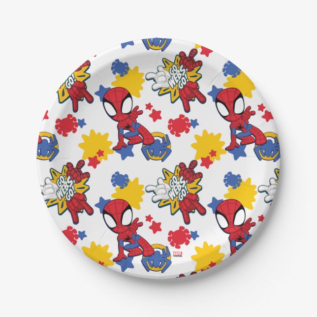 Spidey "Go-Webs,-Go!" Pattern Paper Plate (Front)