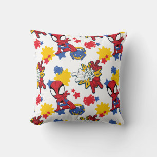Spidey "Go-Webs,-Go!" Pattern Throw Pillow