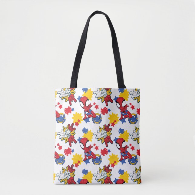 Spidey "Go-Webs,-Go!" Pattern Tote Bag (Front)