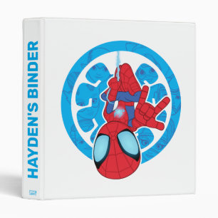 Spidey Hanging Upside Down Logo Villain Collage Binder
