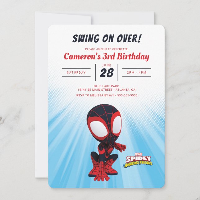 Spidey | Miles Morales Birthday Invitation (Front)