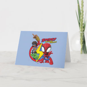 Spidey, Ms. Marvel, Black Panther, & Hulk Badge Card