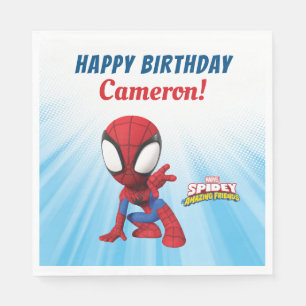 Spidey Personalized Happy Birthday Napkin