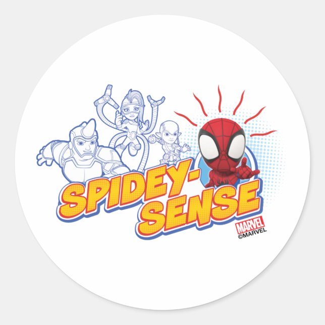 Spidey-Sense Outline Graphic Classic Round Sticker (Front)