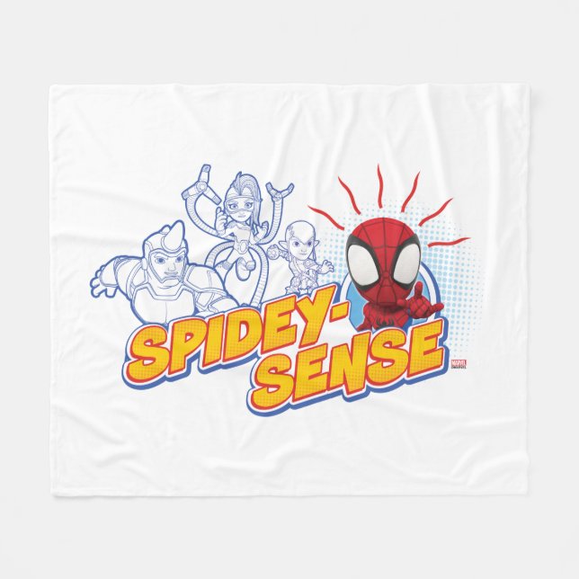 Spidey-Sense Outline Graphic Fleece Blanket (Front (Horizontal))