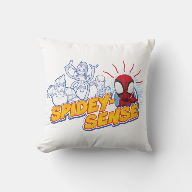 Spidey-Sense Outline Graphic Throw Pillow (Front)