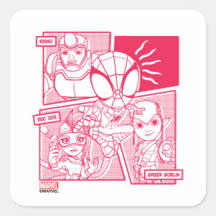 Spidey-Sense Villain Comic Graphic Square Sticker