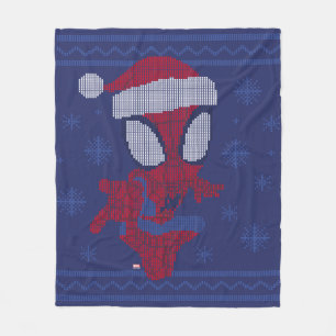 Spidey Snowflake Holiday Knit Graphic Fleece Blanket