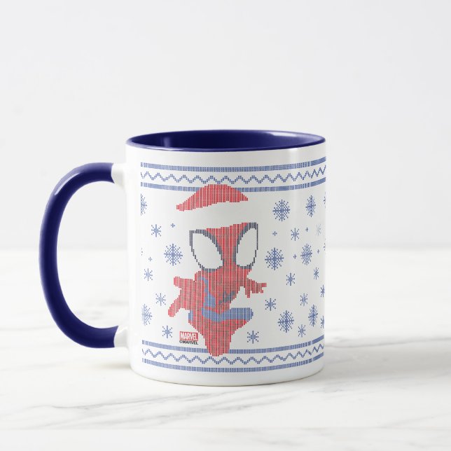 Spidey Snowflake Holiday Knit Graphic Mug (Left)