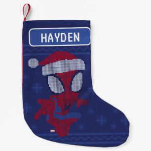 Spidey Snowflake Holiday Knit Graphic Small Christmas Stocking