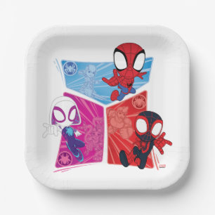 Spidey Team Action Panel Graphic Paper Plate