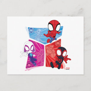 Spidey Team Action Panel Graphic Postcard