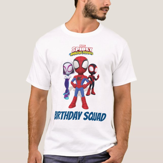 Spidey Team Birthday Squad T-Shirt (Front)