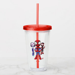 Spidey Team In Town Acrylic Tumbler