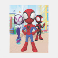 Spidey Team In Town Fleece Blanket