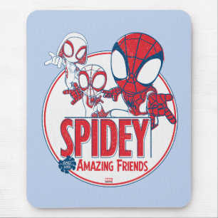 Spidey Team Red & White Circle Badge Mouse Pad