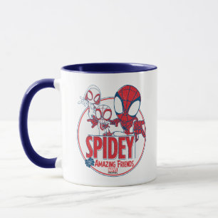 Spidey Team Red & White Circle Badge Mug