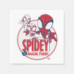 Spidey Team Red & White Circle Badge Napkin