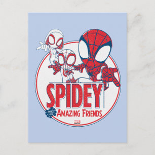 Spidey Team Red & White Circle Badge Postcard