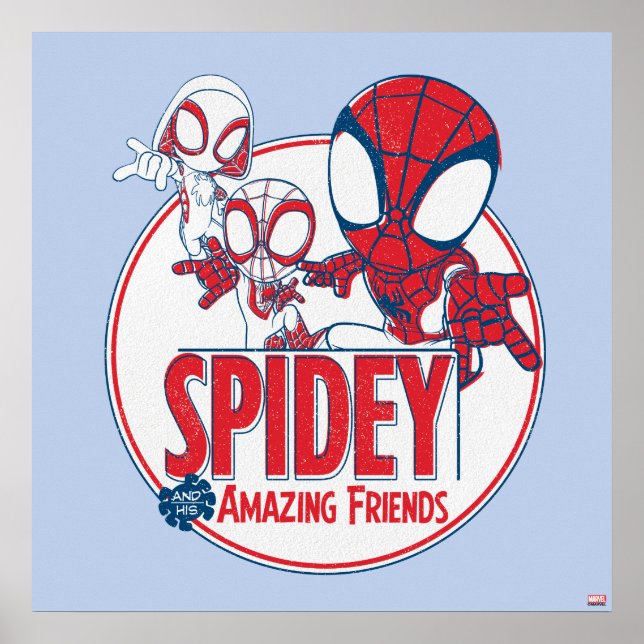 Spidey Team Red & White Circle Badge Poster (Front)