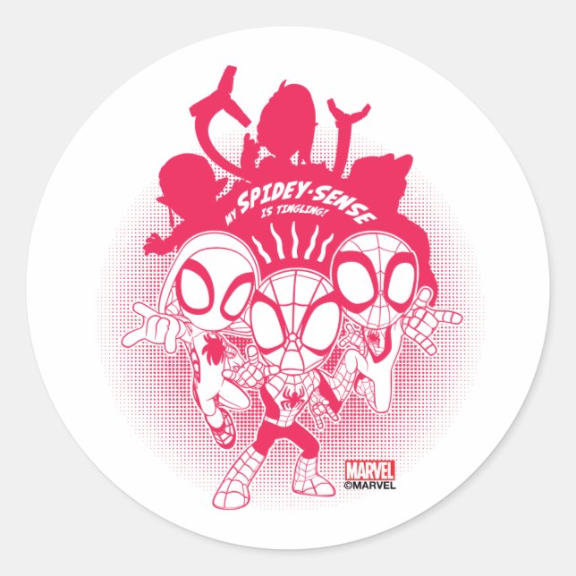 Spidey Team Spidey-Sense Graphic Classic Round Sticker (Front)