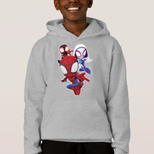 Spidey Team Swinging Through Town