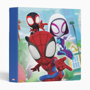 Spidey Team Swinging Through Town Binder