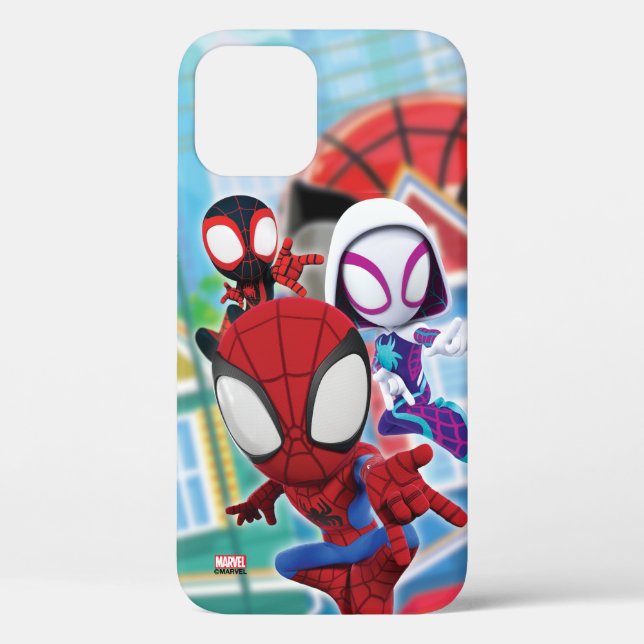 Spidey Team Swinging Through Town Case-Mate iPhone Case (Back)