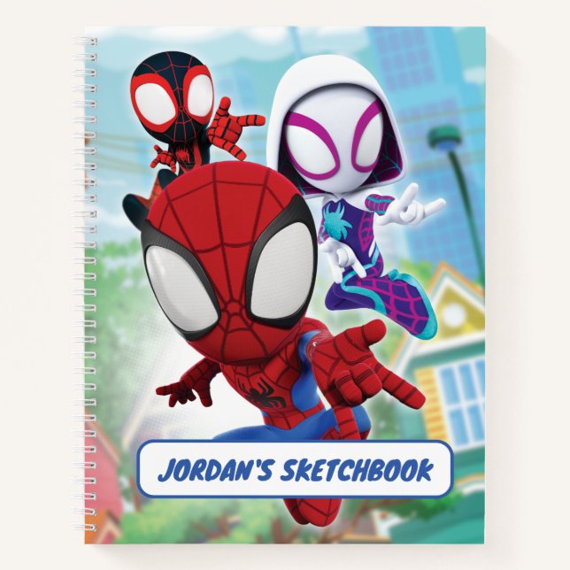 Spidey Team Swinging Through Town Notebook (Front)