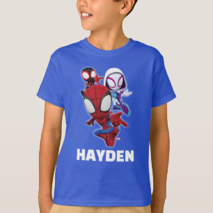 Spidey Team Swinging Through Town - Personalized T-Shirt