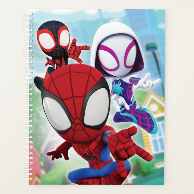 Spidey Team Swinging Through Town Planner (Front)