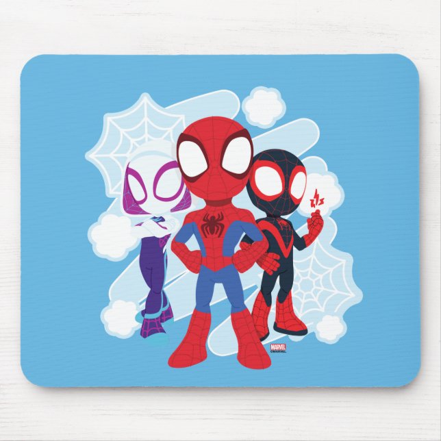 Spidey Team Web Graphic Mouse Pad (Front)