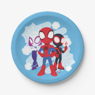 Spidey Team Web Graphic Paper Plate