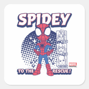 Spidey To The Rescue! Graphic Square Sticker