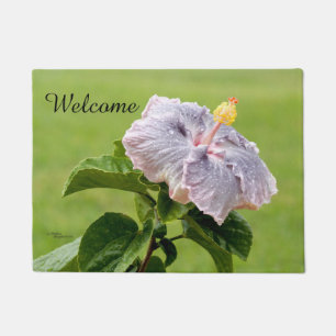 Spiegeland Welcome Purple Hibiscus Flower Doormat
