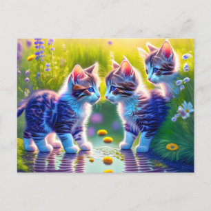 Spielende Katzenkinder Postcard