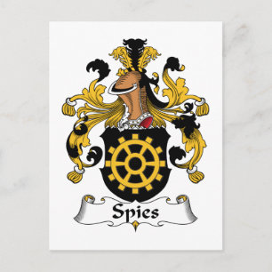 Spies Family Crest Postcard