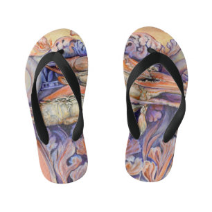 Spike and Curly Playing Tag Kid's Flip Flops