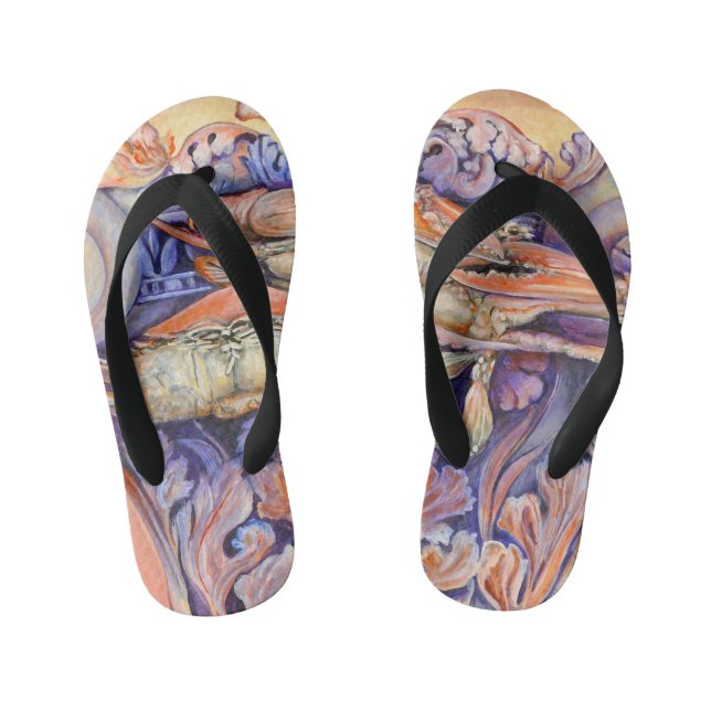 Spike and Curly Playing Tag Kid's Flip Flops (Footbed)