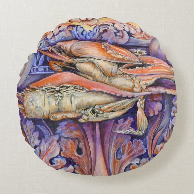 Spike and Curly Playing Tag Round Pillow (Front)