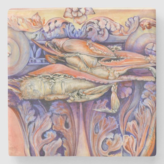 Spike and Curly Playing Tag Stone Coaster (Front)