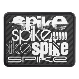 Spike; Black & Dark Grey Stripes Trailer Hitch Cover