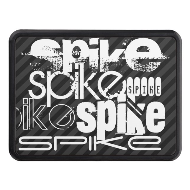 Spike; Black & Dark Grey Stripes Trailer Hitch Cover (Front)
