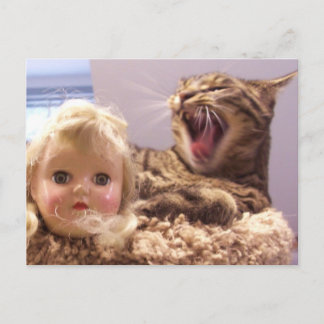 Spike hates dolls postcard