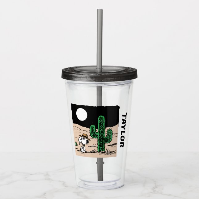 Spike in a Moonlit Desert Acrylic Tumbler (Front)