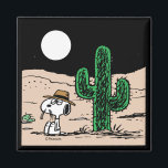 Spike in a Moonlit Desert Magnet<br><div class="desc">Check out Spike sitting by a cactus in the desert at night.</div>