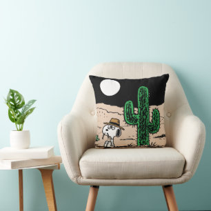 Spike in a Moonlit Desert Throw Pillow
